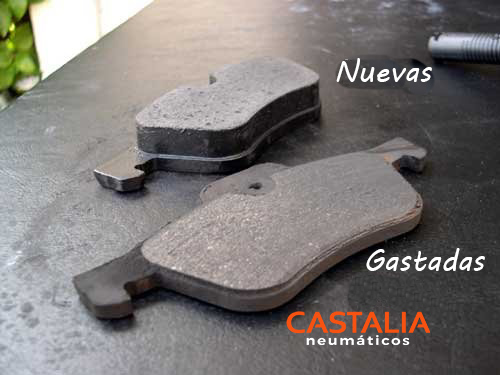 juego pastillas freno gastadas y nuevas