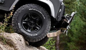 rueda jeep encima piedra